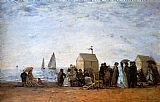 Eugene Boudin The Beach At Trouville painting